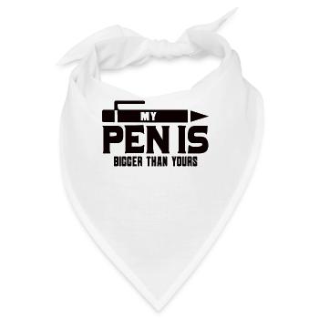 Mein Stift ist halt länger! lustiges Männer-shirt - Bandana - Weiß - Vorne