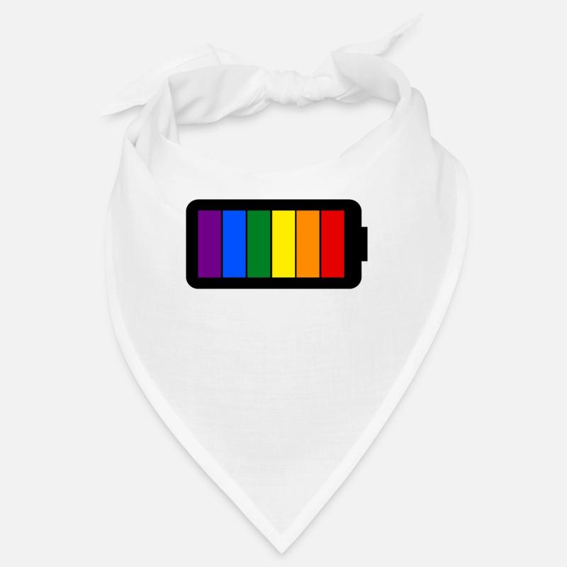 Regenbogenfarben Batterie Loading - Gay Pride - Bandana - Weiß