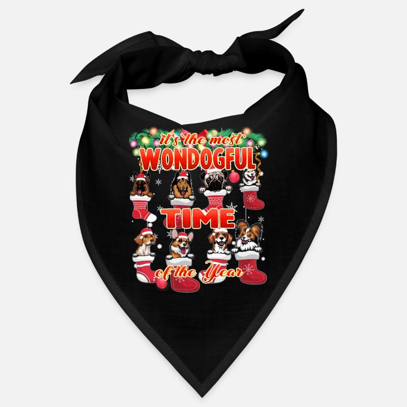 Période merveilleuse de l’année - Chiens mignons Noël Bandana