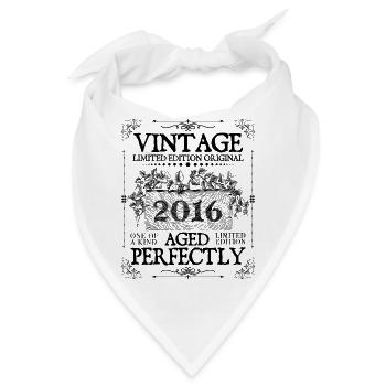 2016 | Vintage Perfekt gealtert seit 2016 Geburtstag - Bandana - Weiß - Vorne