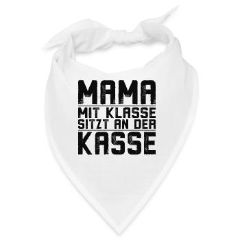 Mama mit klasse sitzt an der kasse - Bandana - Weiß - Vorne