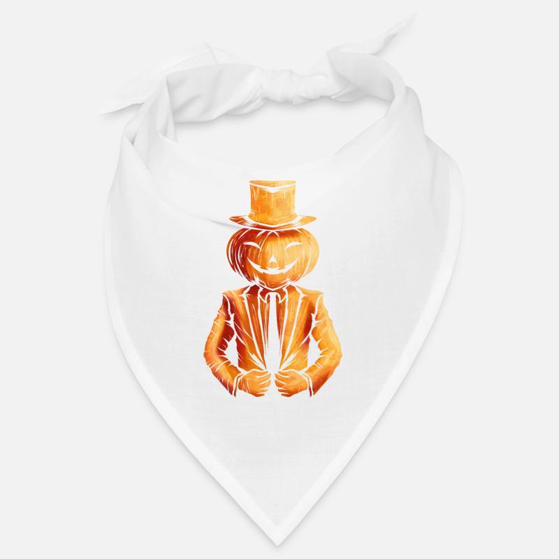 Realistic Jack O Lantern Pumpkin Man In Suit Bandana