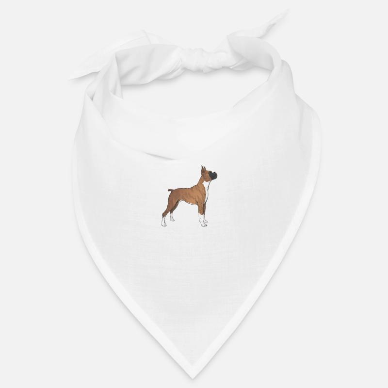 Boxer Hund Hunde Deutscher Boxer Geschenk - Bandana - Weiß