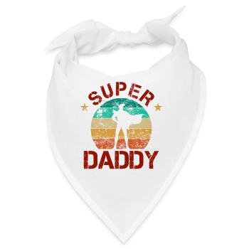 Super Daddy - Hero Papa Vatertag - Bandana - Weiß - Vorne