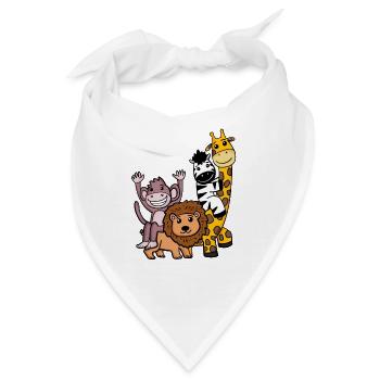 Niedliche Tiere - Bandana - Weiß - Vorne