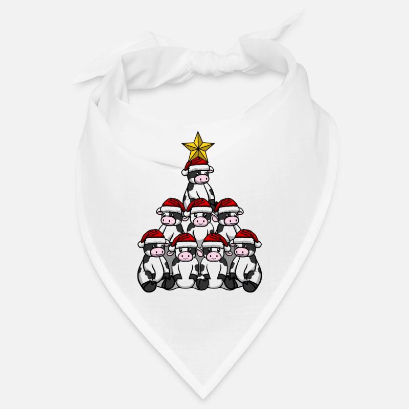 Kuh Weihnachtsbaum - Bandana - Weiß