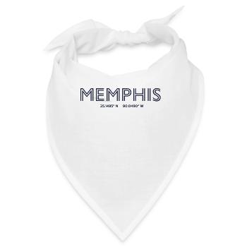 USA Stadt Koordinaten - Memphis - Bandana - Weiß - Vorne