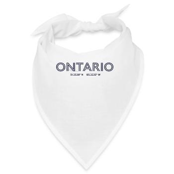 USA Stadt Koordinaten - Ontario - Bandana - Weiß - Vorne