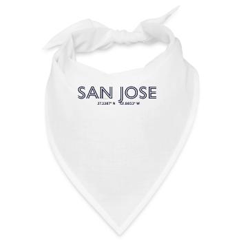 USA Stadt Koordinaten - San Jose - Bandana - Weiß - Vorne