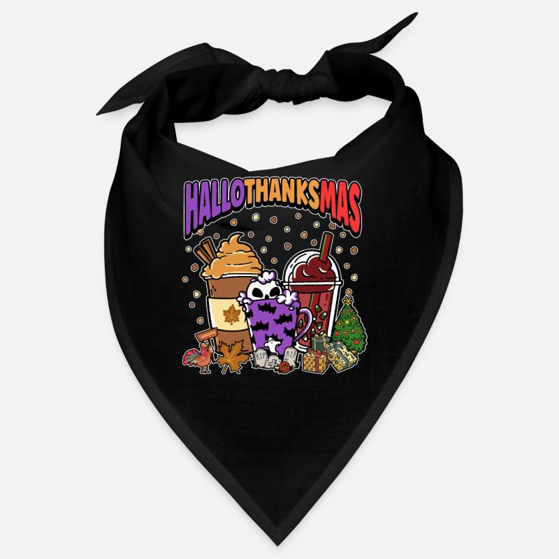 Hallothanksmas Coffee Latte Halloween Christmas Bandana
