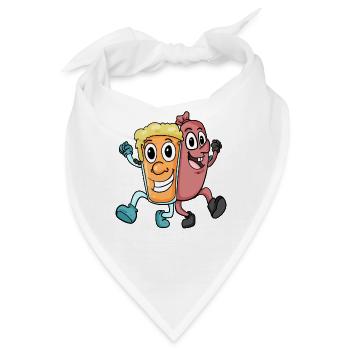 Bier und Wurst Grillen Grillwurst - Bandana - Weiß - Vorne