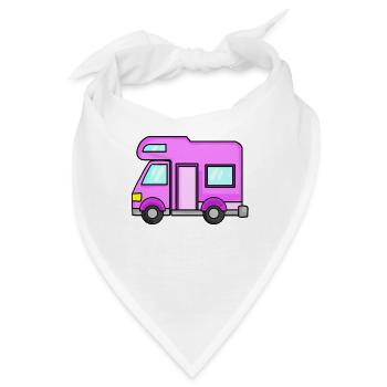 Camping Wagen Rosa Damen - Bandana - Weiß - Vorne