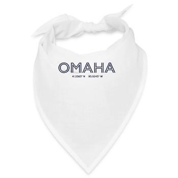 USA Stadt Koordinaten - Omaha - Bandana - Weiß - Vorne