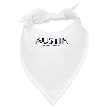 USA Stadt Koordinaten - Austin - Bandana - Weiß - Vorne