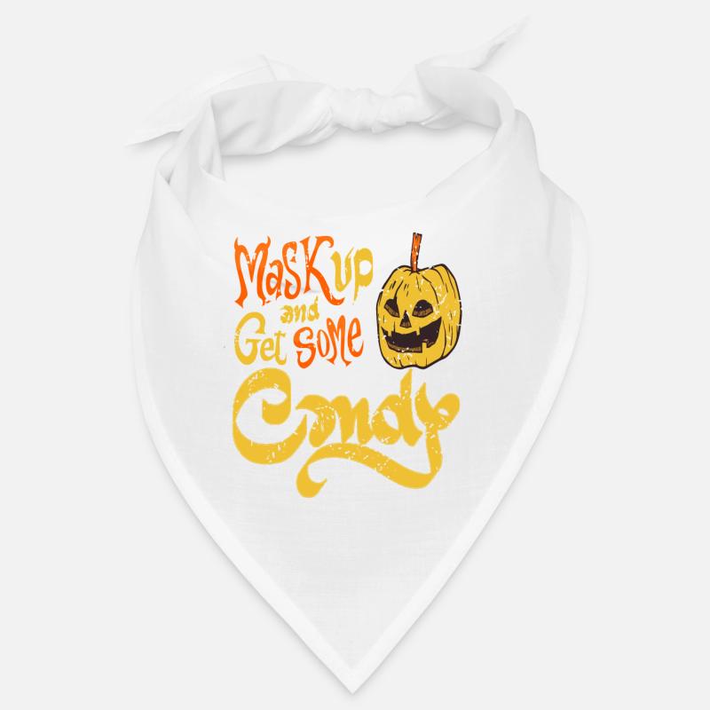 Mask Up & Get Some Candy Retro Halloween Pumpkin Bandana