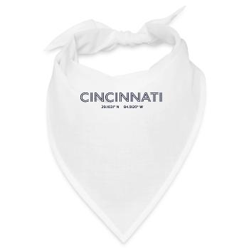 USA Stadt Koordinaten - Cincinnati - Bandana - Weiß - Vorne