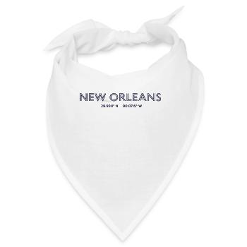 USA Stadt Koordinaten - New Orleans - Bandana - Weiß - Vorne