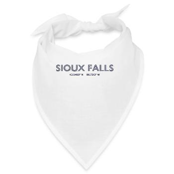 USA Stadt Koordinaten - Sioux Falls - Bandana - Weiß - Vorne