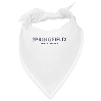 USA Stadt Koordinaten - Springfield - Bandana - Weiß - Vorne