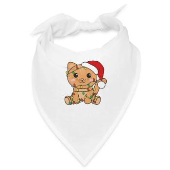 Katze Weihnachten Winter Tiere Katzen - Bandana - Weiß - Vorne