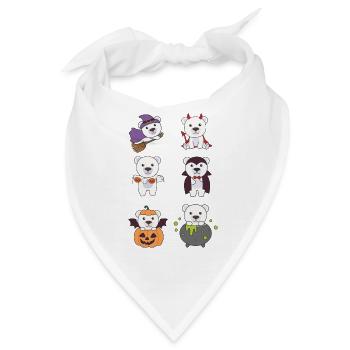Eisbär Halloween Hexe Teufel Kürbis Vampier Kostüm - Bandana - Weiß - Vorne