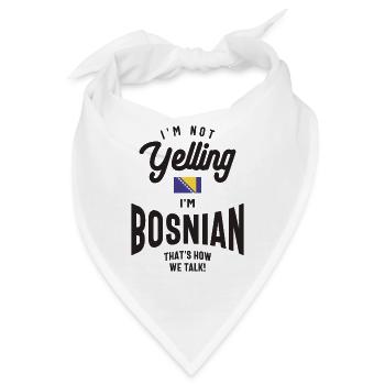Ich schreie nicht, ich bin bosnisch Lustiger bosnischer Stolz - Bandana - Weiß - Vorne