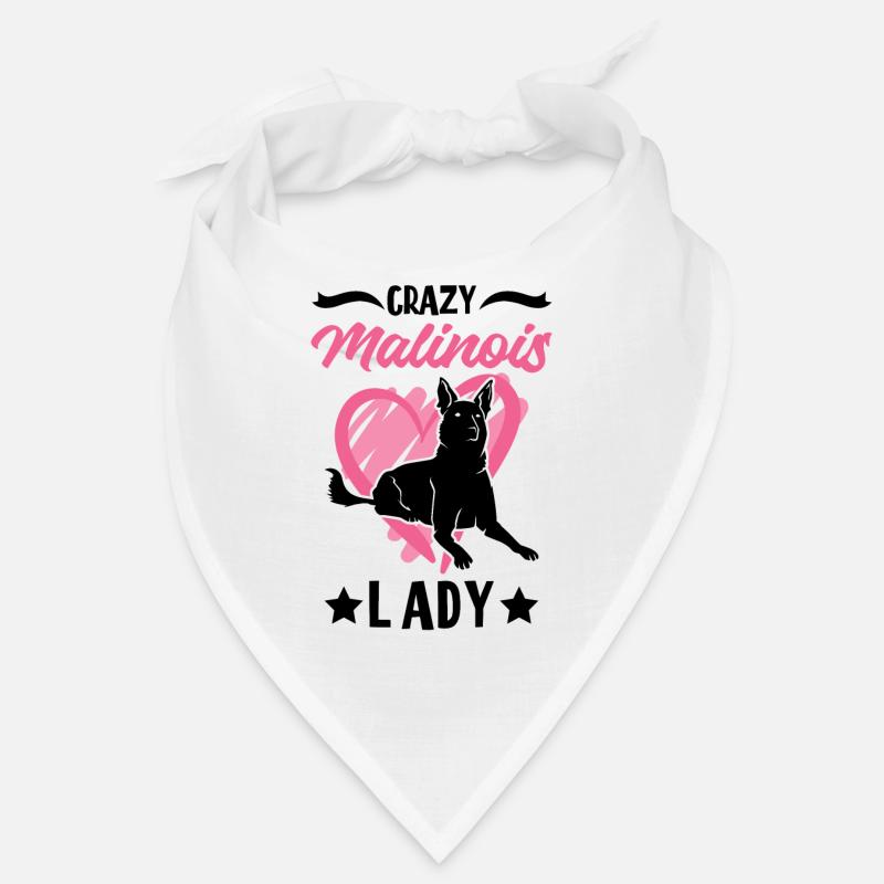 Crazy Malinois lady Mechelse Herder - Bandana - Weiß