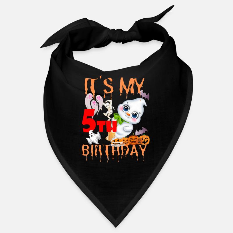 C’est mon 5e anniversaire Halloween Birthday Ghosts Bandana