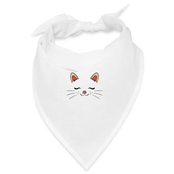 Katze- sleeping cat - Bandana - Weiß - Vorne