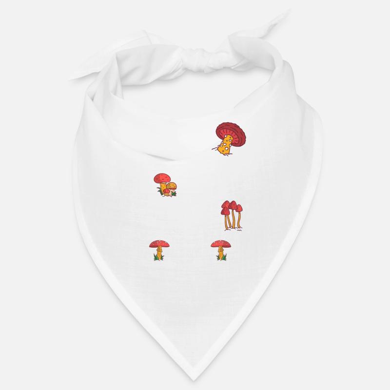 Pilze - Bandana - Weiß