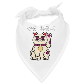 KATZE KOREANISCH WINKE - Bandana - Weiß - Vorne