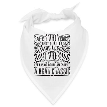 70. Geburtstag 70 Jahre Geburtstagsgeschenk - Bandana - Weiß - Vorne