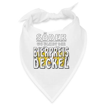 SÖDER WO BLEIBT DER BIERPREIS DECKEL - Bandana - Weiß - Vorne