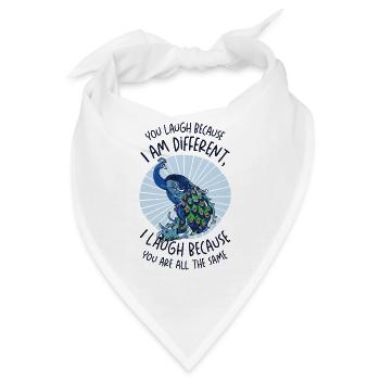 Peacock Positivity Verschiedene Inspirational - Bandana - Weiß - Vorne