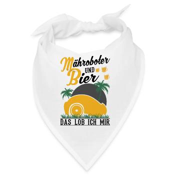 Mähroboter und Bier Das lob ich mir - Bandana - Weiß - Vorne