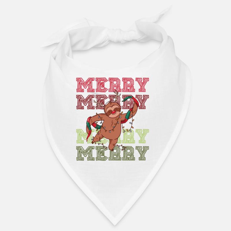 Merry Christmas Merry Sloth Christmas Tree Bandana
