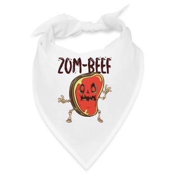 Halloween Steak Fleischliebhaber Rindfleisch - Bandana - Weiß - Vorne