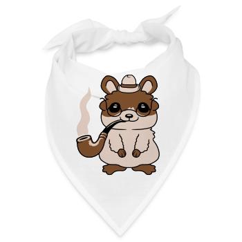 Herr Hamster raucht Pfeife - Bandana - Weiß - Vorne