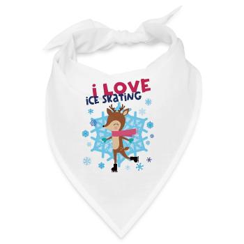 I Love Ice Skating Eis Schlittschuhe Eisläuferin - Bandana - Weiß - Vorne