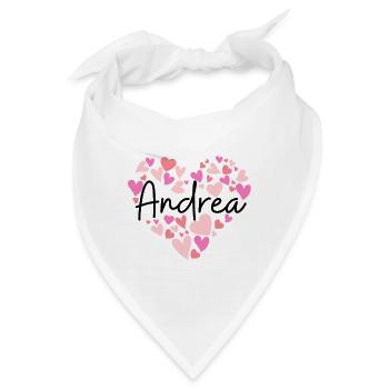 Ich liebe Andrea - Herzen für Andrea - Bandana - Weiß - Vorne