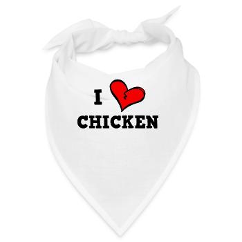 Ich mag Hühnchen - Bandana - Weiß - Vorne