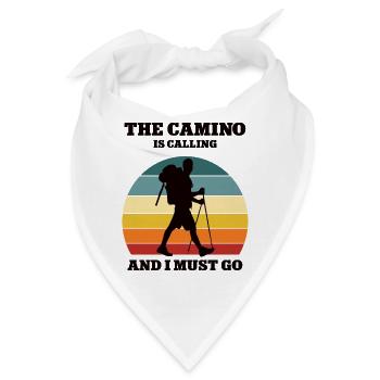 Pilgern Pilger Wandern Wanderer Camino Jakobsweg - Bandana - Weiß - Vorne