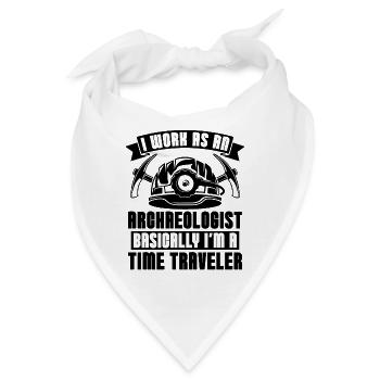 I Work As Archaeology Fossil Digging Archaeologist - Bandana - Weiß - Vorne