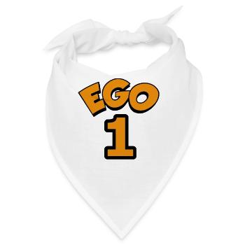 Ego Eins Orange auf Schwarz - Bandana - Weiß - Vorne