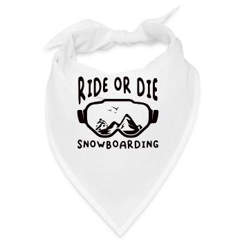 Snowboard Winter Skihütte Kind Schnee Snowboarder - Bandana - Weiß - Vorne