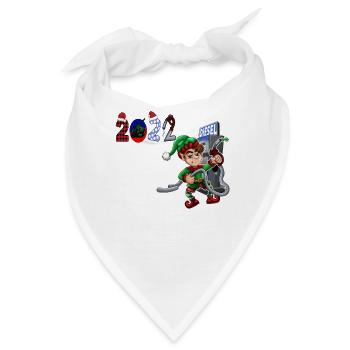 Lustige Elfen-Zapfsäule - Lustige lustige Weihnachten - Bandana - Weiß - Vorne