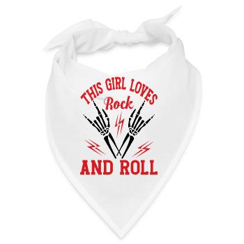 Rock and Roll Girl - Bandana - Weiß - Vorne