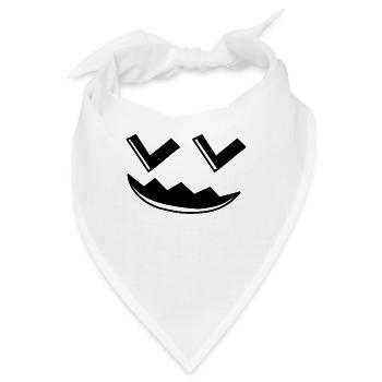 Kawaii Pumpkin Head Pumpkin Face Halloween - Bandana - Weiß - Vorne