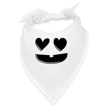 Heart Pumpkin Head Pumpkin Face Halloween - Bandana - Weiß - Vorne