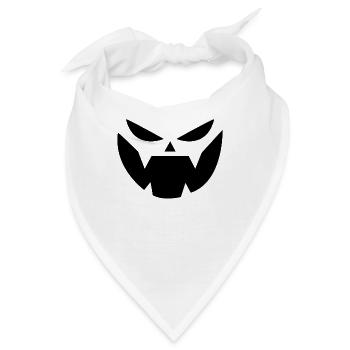 Evil Pumpkin Face Pumpkin Head Halloween - Bandana - Weiß - Vorne